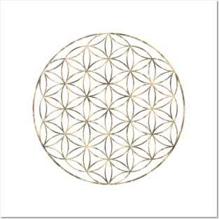 The Flower of Life - Gold Posters and Art